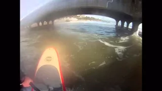 Shooting through Bournemouth pier in a FatStick SUP