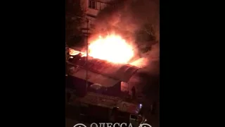 Пожар на мини-рынке на поселке Котовского