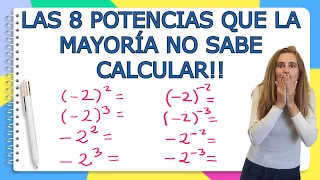 LAS 8 POTENCIAS QUE LA MAYORÍA NO SABE CALCULAR #potencias #matematika #trucos #mates