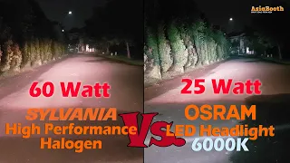 OSRAM LED Headlight vs. High Performance Halogen Bulb