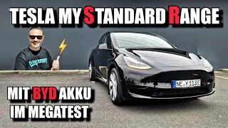 Tesla MY Standard Range mit BYD Batterie im Megatest. Bin erstaunt! #tesla #teslamodely