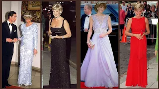 Stylish and Unique princess Diana's royal Top style Maxi Dresses Design For princess