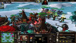 Orc vs 2 undead Plains of Snow Warcraft 3 Frozen Throne replay