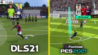 Efootball Pes 2021 VS DLS 21 | Gameplay Comparison High 60Fps | Official PES DLS 21
