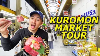 BEST Street Food in Osaka!! Kuromon Market Tour! 🍣🍡🇯🇵