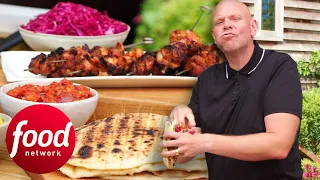 Tom Cooks A Delicious Middle Eastern Feast With Chicken Kebab And Flatbread | Tom Kerridge Barbecues