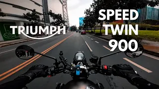 Commute on a Triumph Speed Twin 900 - 4K