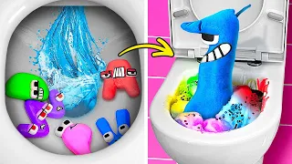 DON'T FLUSH! Alphabet VS Number Lore 😱 *Satisfying ASMR Craft Battle*