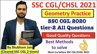 SSC CGL 2020 Tier 2 Geometry All Question Solution| Must practice for SSC CGL 2021 tier 1