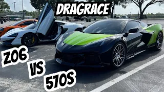 C8 Corvette Z06 vs Mclaren 570s: DRAG RACE