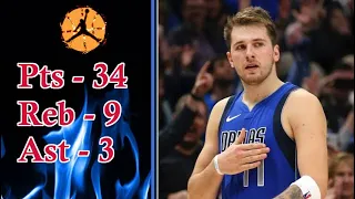 Luka Dončić - Pts 34  Ast 3 Reb 9 - Mavericks vs Wizards Opening Night 23/10