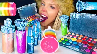 ASMR EDIBLE FROZEN MAKEUP, JAMES CHARLES PALETTE, MAKEUP BRUSHES, FOUNDATION, PUSH POP MUKBANG 먹방 꿀벌