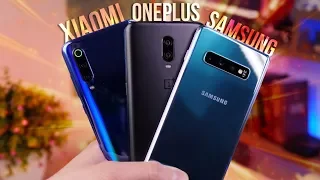 Galaxy S10 plus vs Xiaomi Mi 9 vs OnePlus 6T