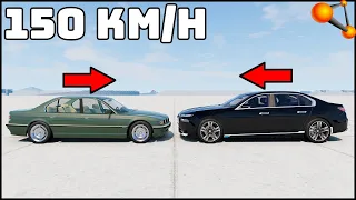 OLD vs NEW BMW 7! 150 Km/H CRASH TEST! - BeamNg Drive