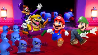 Super Mario Party - Men Fighting - Mario vs Wario vs Luigi vs Waluigi