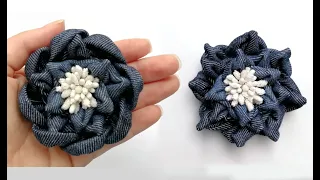 Тканевый цветок. Переделка джинсов. DIY. Мастер класс | Denim flower