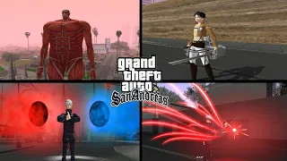 GTA SA Android Modpack Anime Terbaru Ada Mod Colossal Titan + Skill Gojo Satoru