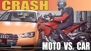 CAR vs MOTO Crash Test - Audi A3 vs Ducati Multistrada