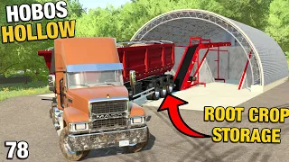 BUILDING A ROOT CROPS STORAGE FACILITY Hobos Hollow X4 FS22 Ep 78