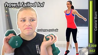 I TRIED A 1000 CALORIE WORKOUT | at-home workout with Fitness Blender (i flopped) *yikes*