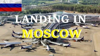 Landing in Moscow | Sheremetyevo International Airport . SVO | Russia | Nice aerial view.