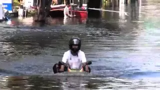 motorcycle in the water