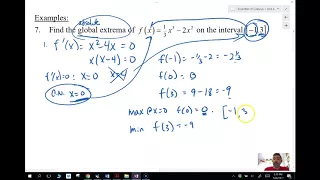 AB Calc 4-1: Absolute Extrema using the First Derivative