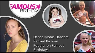 Dance Moms Dancers Ranked By How Popular They Are On Famous Birthdays!