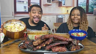 Ultimate Memorial Day Mukbang ,Ribeye Steak , BBQ RIBS and Grilled Chicken Wings