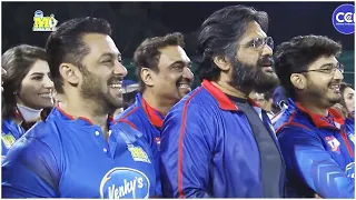 Salman Khan & Suniel Shetty Enjoying Mumbai Heroes Power Hitting Against Telugu Warriors