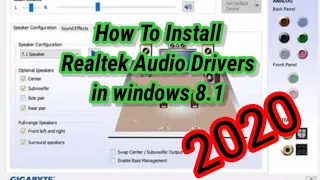 How to download Realtek Audio driver in windows 8.1/Simple way