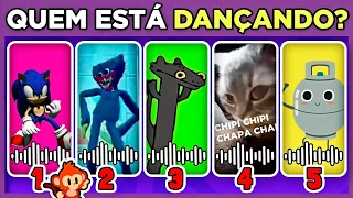 💃 QUEM ESTÁ DANÇANDO? #2 | Banguela | Jax | Sonic | Freddy | Chip Chapa | Wandinha #quiz #macaquiz
