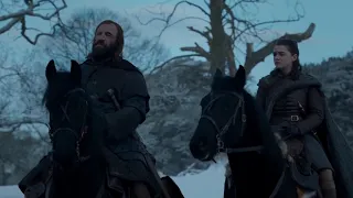 GoT 8x04 - Arya & the Hound leave Winterfell 1080p