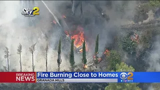Brush Fire Comes Dangerously Close To Granada Hills Homes