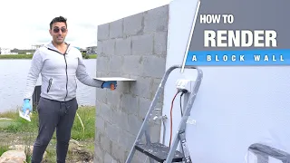 How to Render Exterior Block Wall | DIY Beginner's Guide - Start to Finish