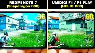 REDMI NOTE 7 (Snapdragon 660) vs UMIDIGI F1 PLAY (HELIO P60) СРАВНЕНИЕ В ИГРАХ! GAME TEST