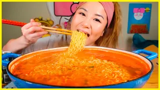 Cooking Mukbang) HEALTHY RAW SPICY RAMYUN NOODLES (330 CALORIES) l is it hyunee approved?