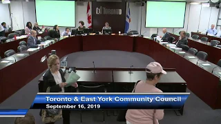 Toronto and East York Community Council - September 16, 2019 - Part 1 of 2