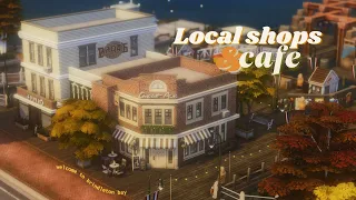 местные магазины, кафе 🍂☕️| строительство | local shops & cafe | speed build | no cc | the sims 4