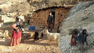 A nomadic man who owes his life to a lonely woman takes her to his home