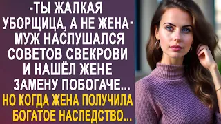 - Ты уборщица, а не жена - муж наслушался советов свекрови и нашёл жене замену побогаче...