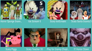 Horor Sponge Granny 3, Ice Scream 5, Scary IceScream, Scary Santa Granny 3, Piggy, Scary Teacher 3D,