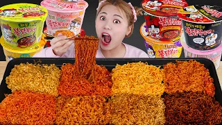 Mukbang Fire Spicy Noodle 하이유의 직접 만든 불닭볶음면 전메뉴 먹방! EATING SOUNG CHALLENGE | HIU 하이유