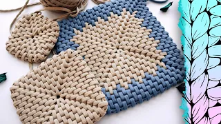 [Crochet Square] Rattan Knitted Yarn Pattern