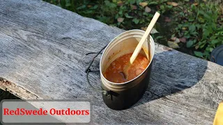 Outdoor cooking for cold days - Lentil Soup - Swedish army mess kit m44