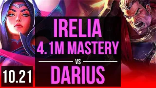 IRELIA vs DARIUS (TOP) | 4.1M mastery, 6/0/1, 2800+ games, Dominating | KR Master | v10.21