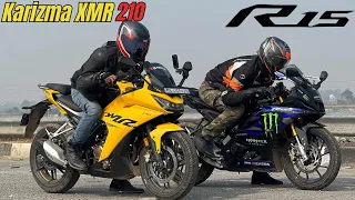 Karizma XMR 210 vs Yamaha R15 Drag Race