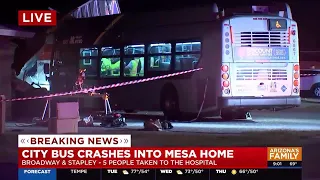 Update on crash that sent a Valley Metro bus into a Mesa home