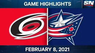 NHL Game Highlights | Hurricanes vs. Blue Jackets - Feb. 8, 2021