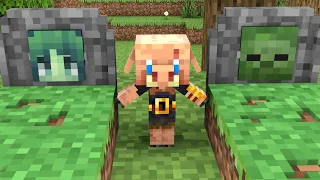 Monster School : POOR BABY PIGLIN BRUTE  - Sad Story - Minecraft Animation